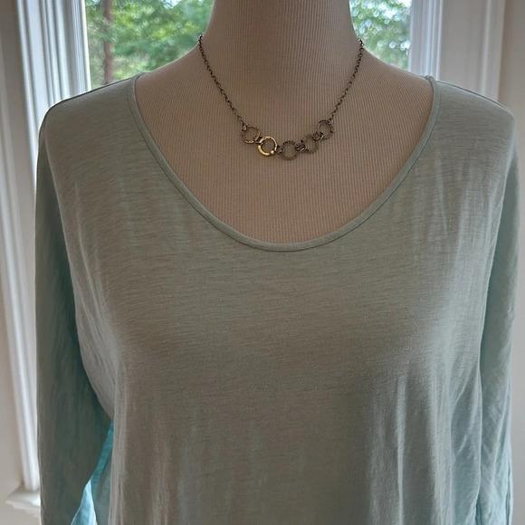 Eileen Fisher Organic Cotton Batwing 3/4 Sleeve length, Scoopneck Tee, Small - Picture 2 of 7